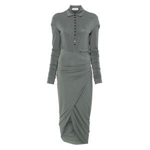 ALBERTA FERRETI ALBERTA FERRETTI Asymmetrical Drape Shirt Dress Women 0499GREY